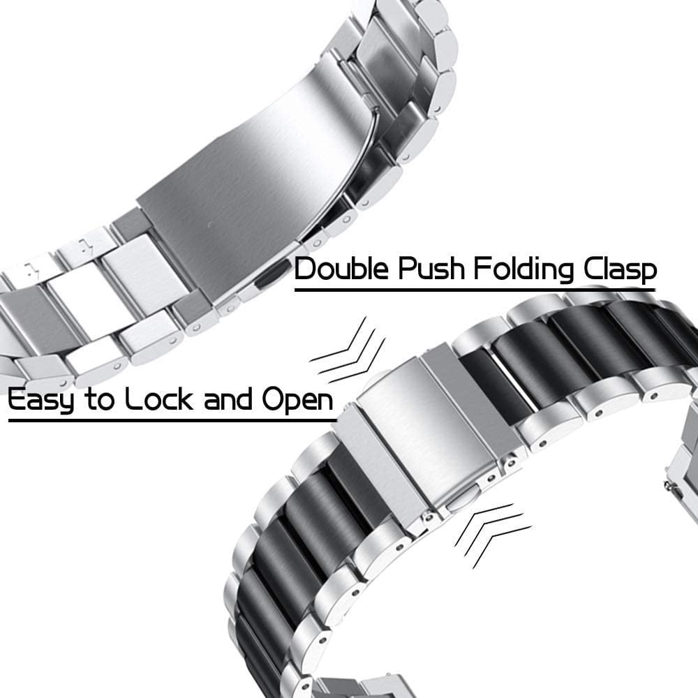 Huawei Watch GT 5 Pro - 42mm stalen band zilver/zwart