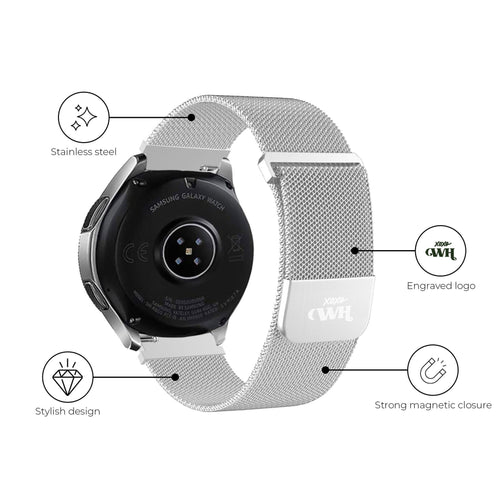xoxo Wildhearts Huawei Watch GT 3 46mm Milanese Strap (Silver)