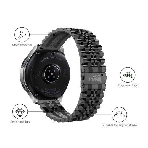 xoxo Wildhearts Huawei Watch 3 (Pro) stalen bandje (zwart)