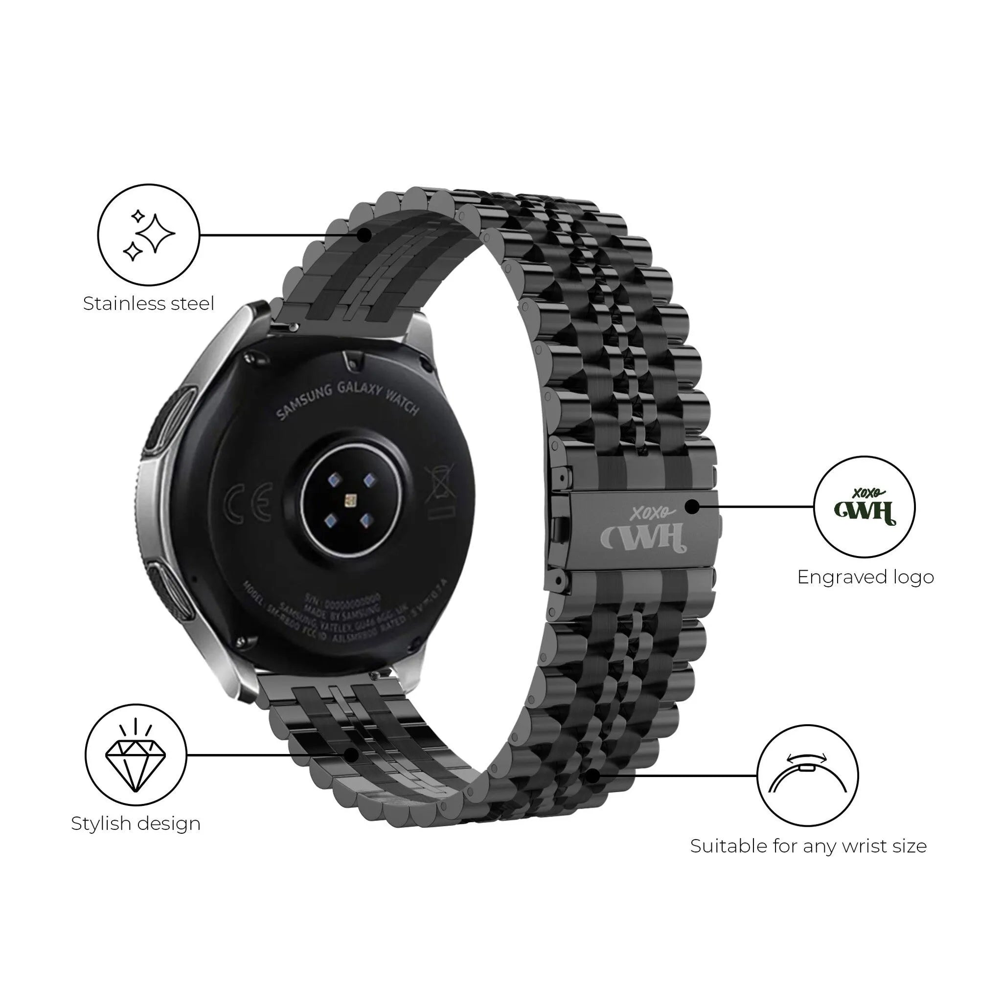 xoxo Wildhearts Polar Ignite stalen band (zwart)