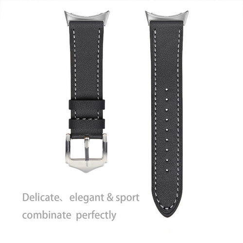Google Pixel Watch 4 - 45mm modern leren band (zwart)