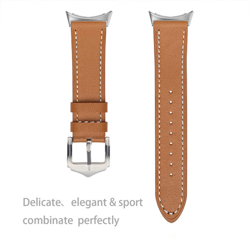 Google Pixel Watch 3 - 45mm modern leren band (bruin)