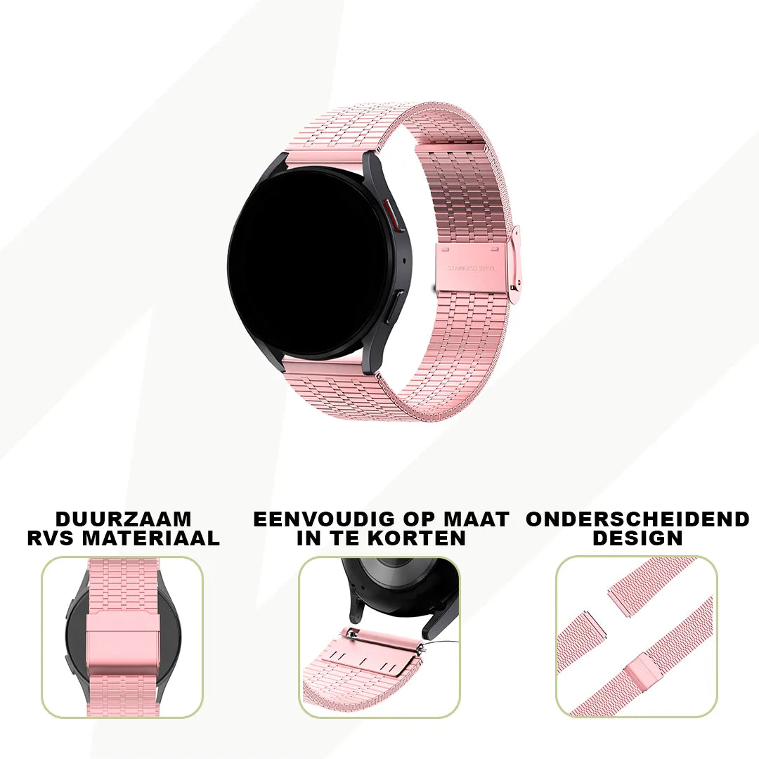Bandz Garmin Vivoactive 3 verstelbare stalen band (roze)