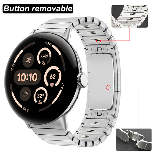 Google Pixel Watch 4 - 45mm luxe metalen band (zwart)