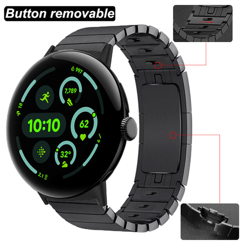 Google Pixel Watch 3 - 45mm luxe metalen band (zwart)