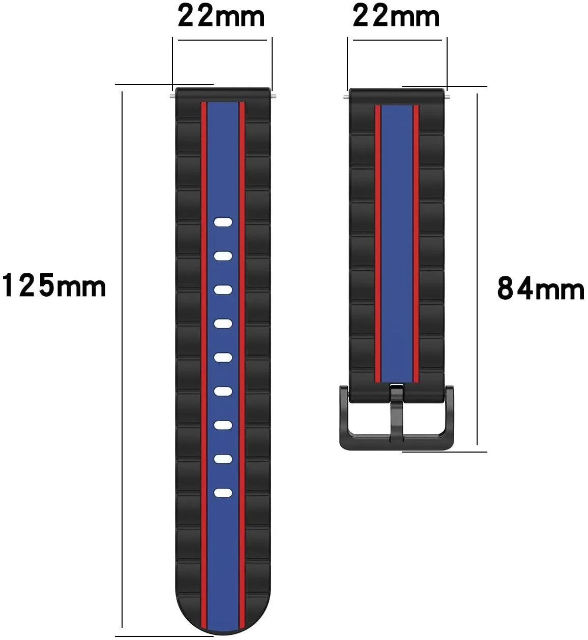 OnePlus Watch 4 - 47mm special edition band (zwart/blauw)
