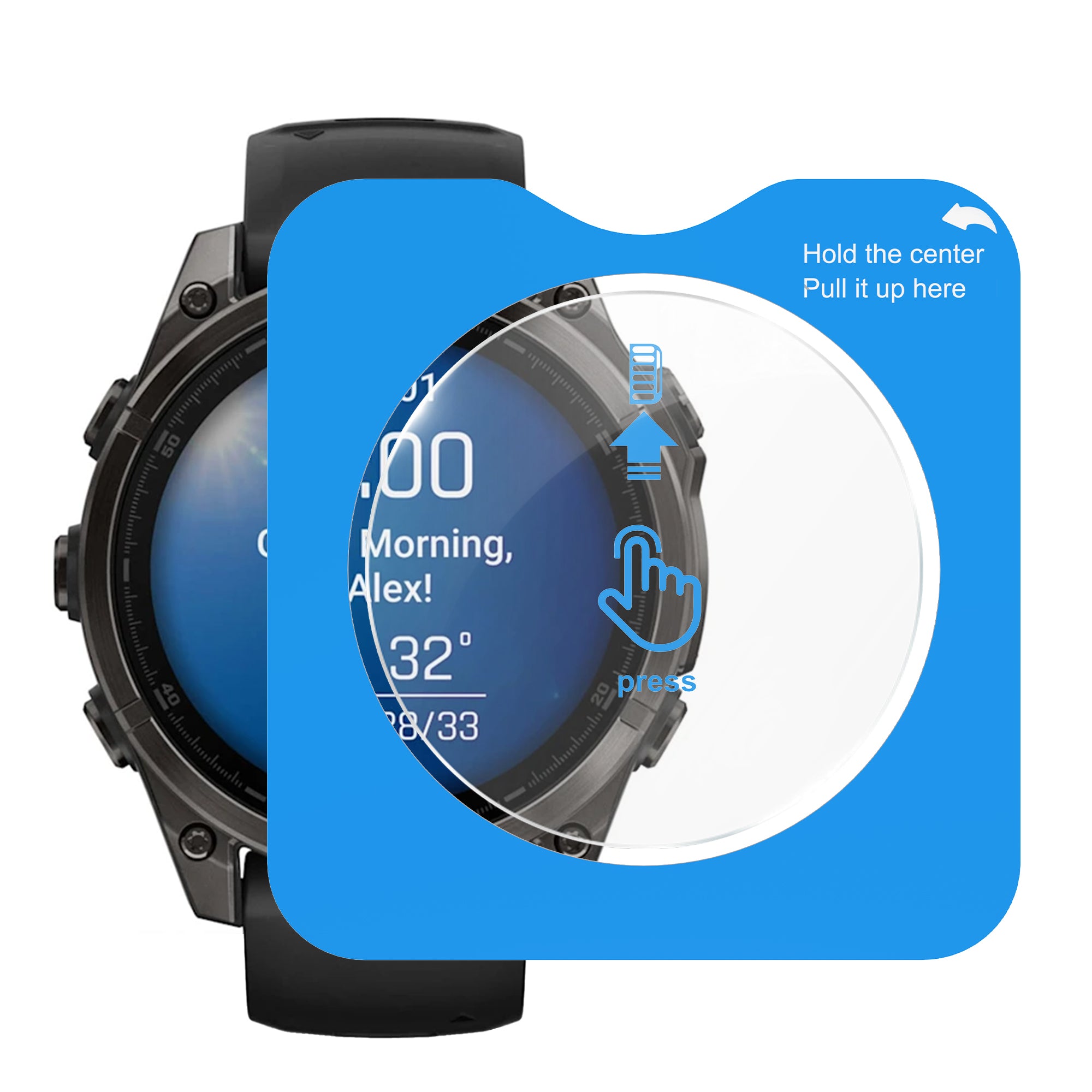 Screenprotector met One-Click tool - Garmin Fenix 8 - 47mm