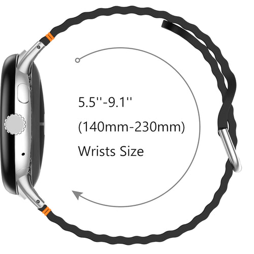 Google Pixel Watch 3 - 45mm wave siliconen bandje (zwart)