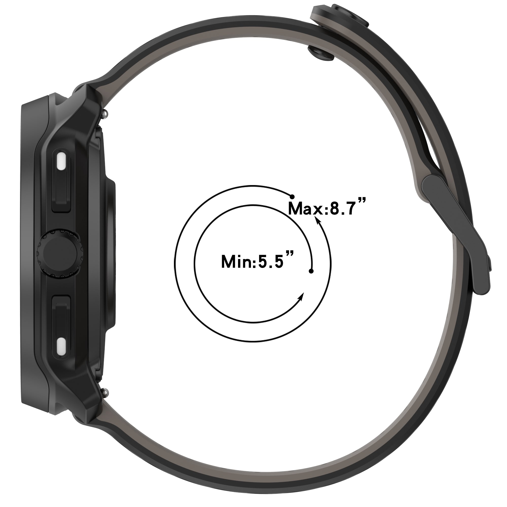 Xiaomi Mi Watch striped silicone band (zwart)