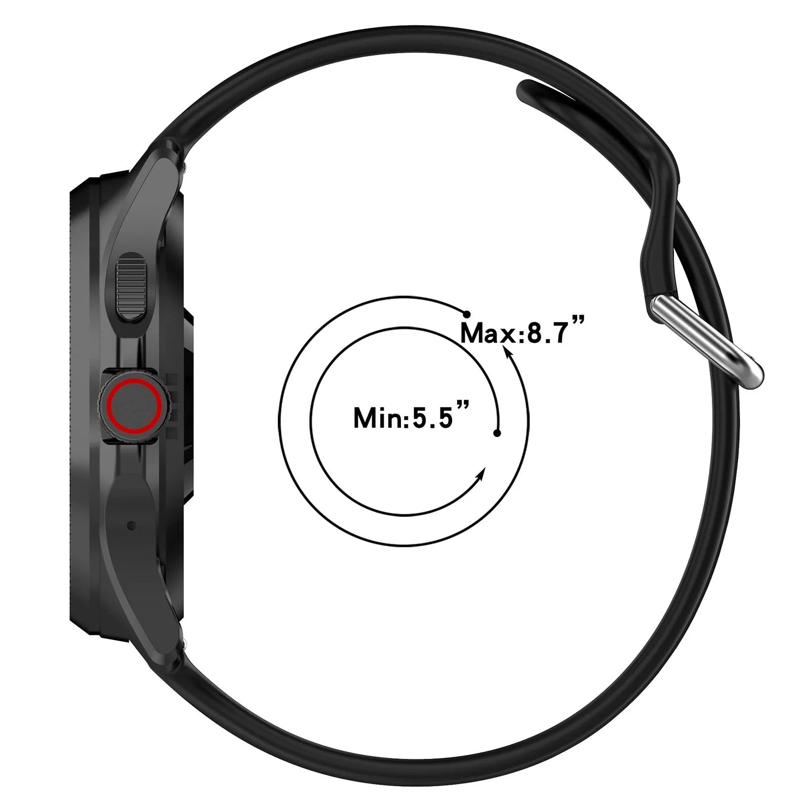 TicWatch Pro 5 Enduro siliconen gesp band (zwart)