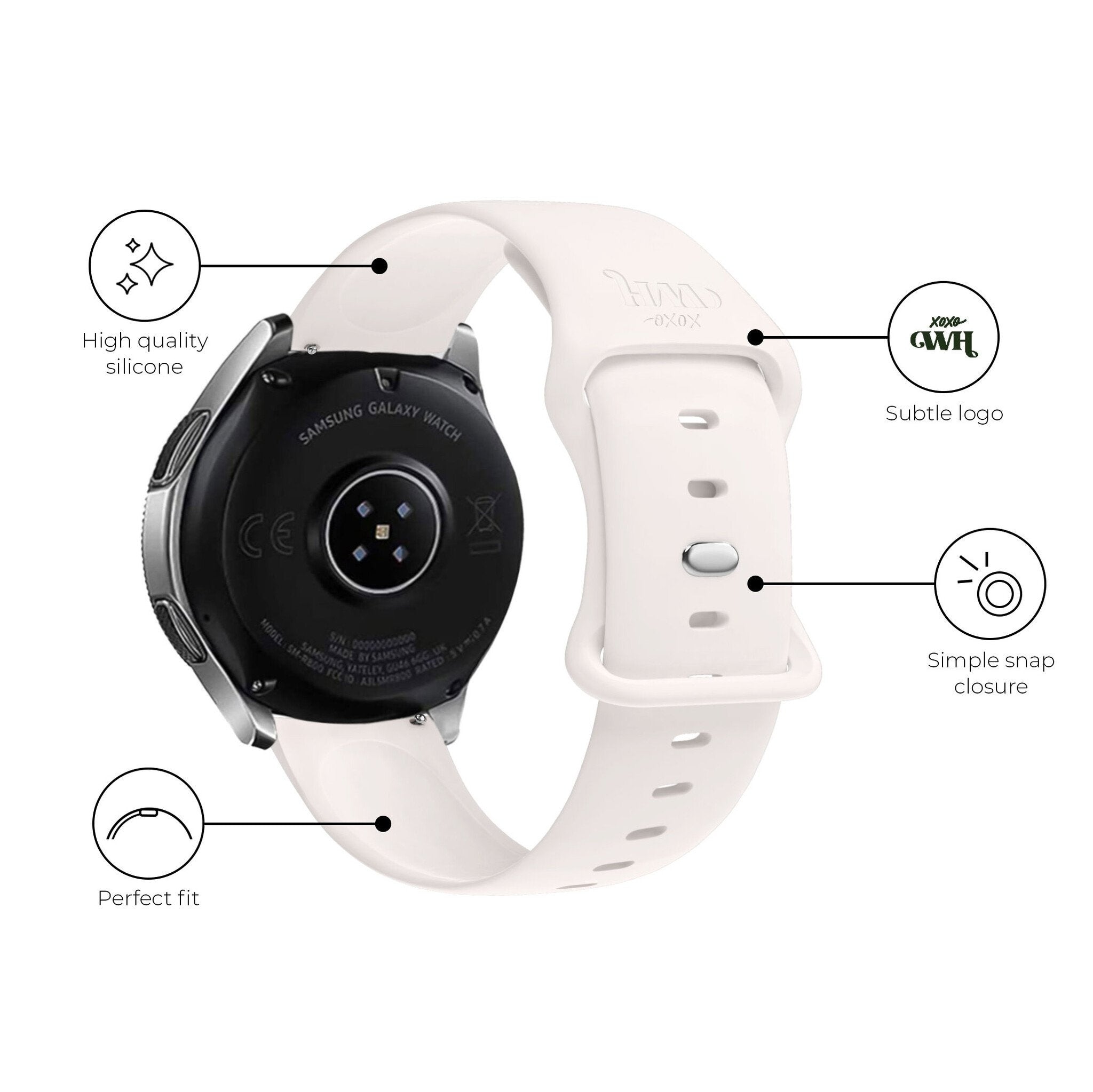 xoxo Wildhearts Samsung Gear S3 siliconen bandje (beige)
