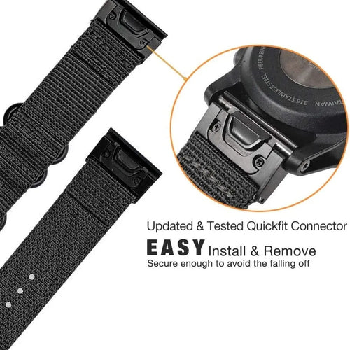 Garmin Fenix 5s/6s Nylon Strap with Buckle (Black)