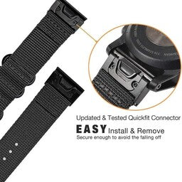 Garmin Instinct 3 - 45mm nylon gesp band (zwart)