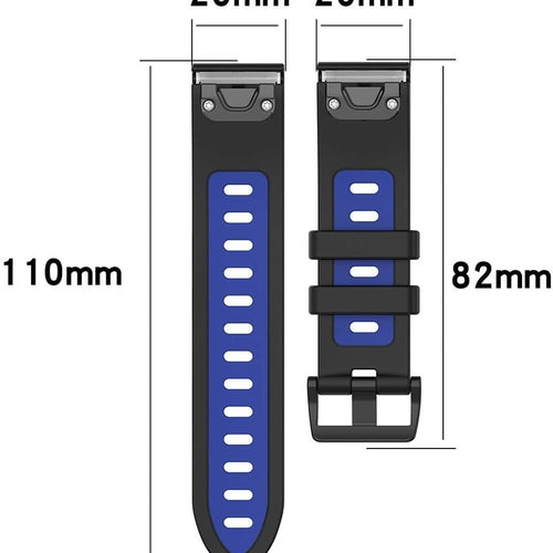 Garmin Descent Mk3(i) - 43mm sport gesp band (zwart/blauw)