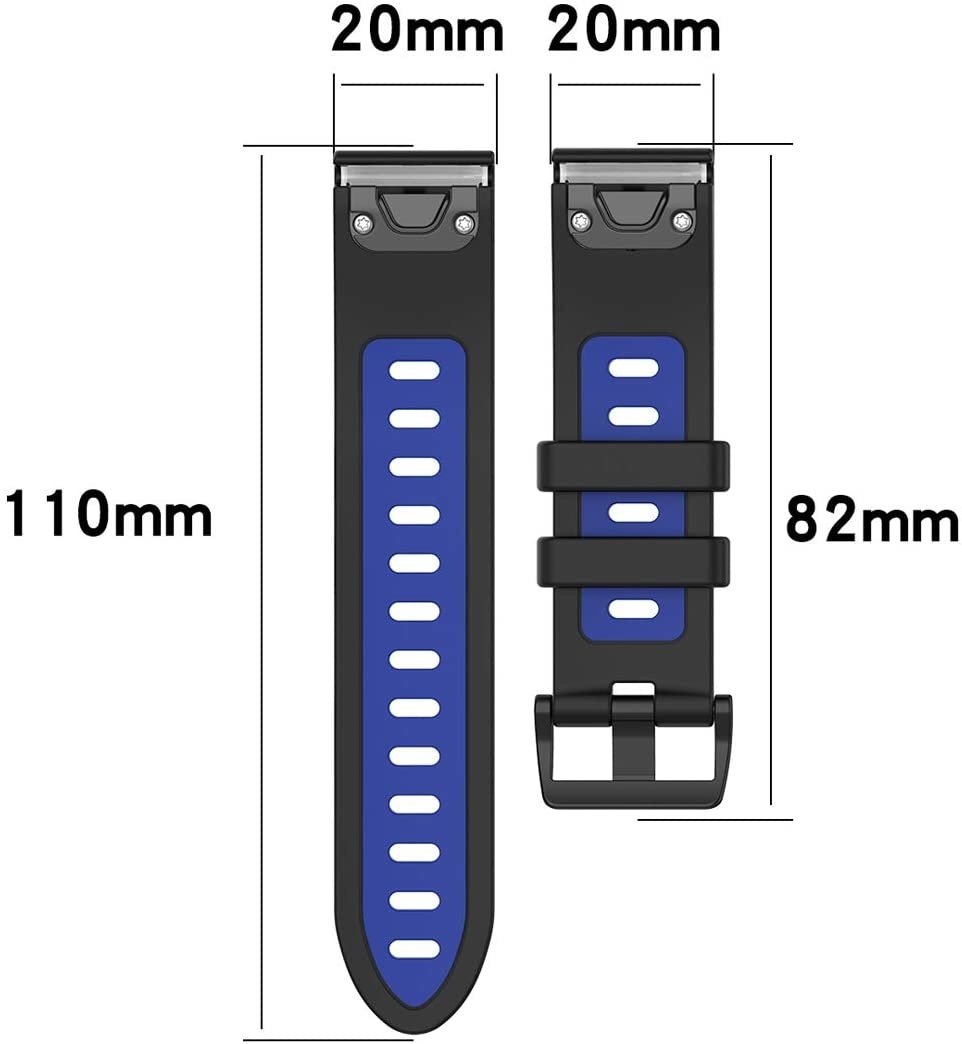 Garmin Descent Mk3(i) - 43mm sport gesp band (zwart/blauw)