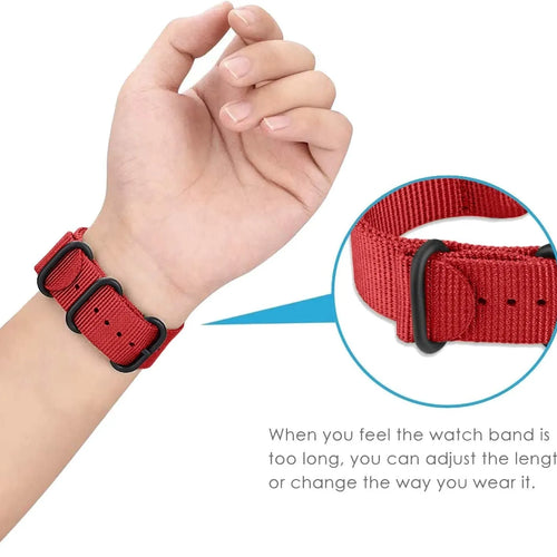OnePlus Watch 3 - 46mm nylon gesp bandje (rood)