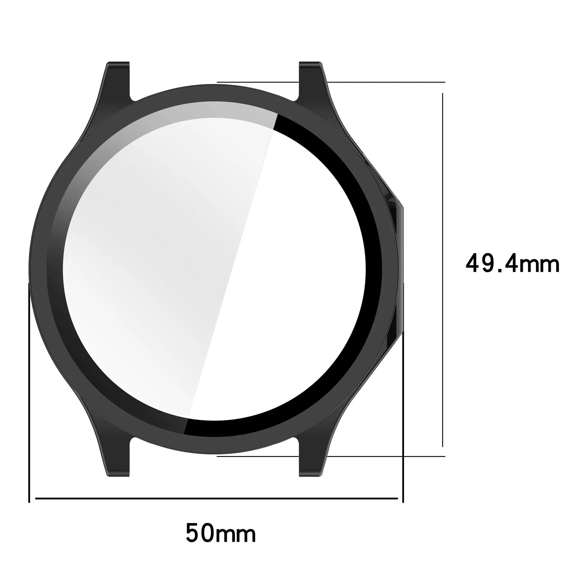 OnePlus Watch 4 (47mm) hard case met glas (zwart)