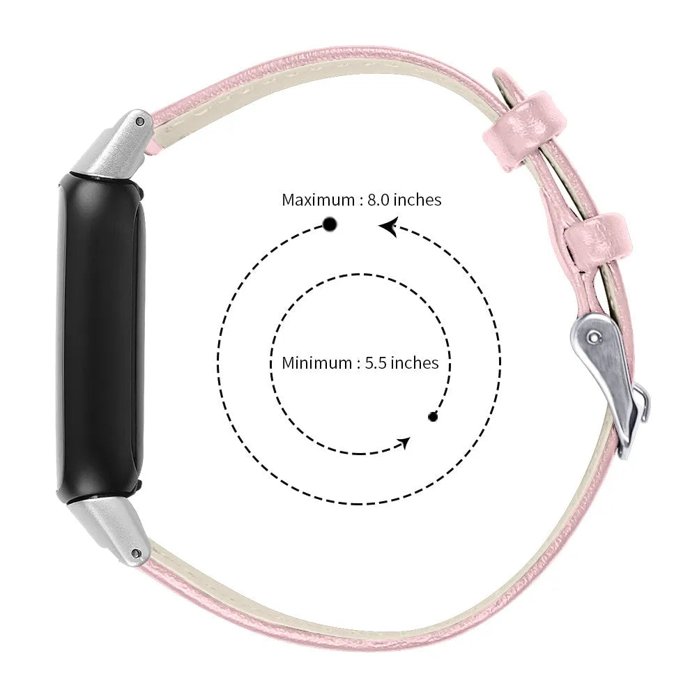 Fitbit Luxe modern leren bandje (roze)