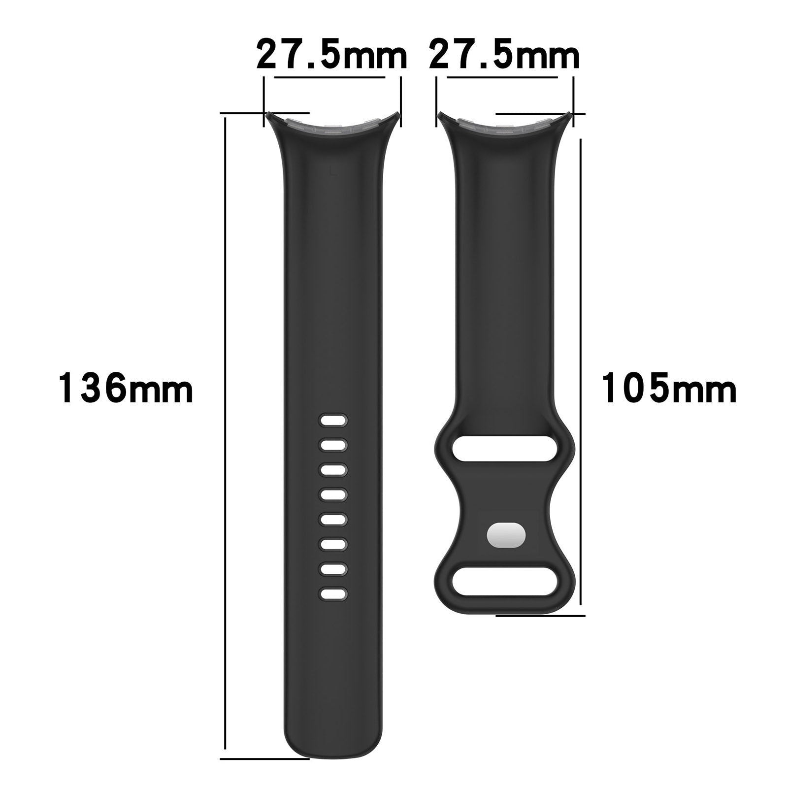 Google Pixel Watch 4 - 45mm siliconen classic bandje (zwart)