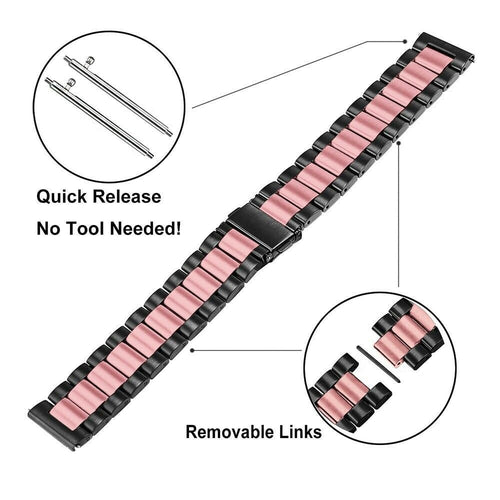 Garmin Vivomove Style Steel Strap (Black/Pink)