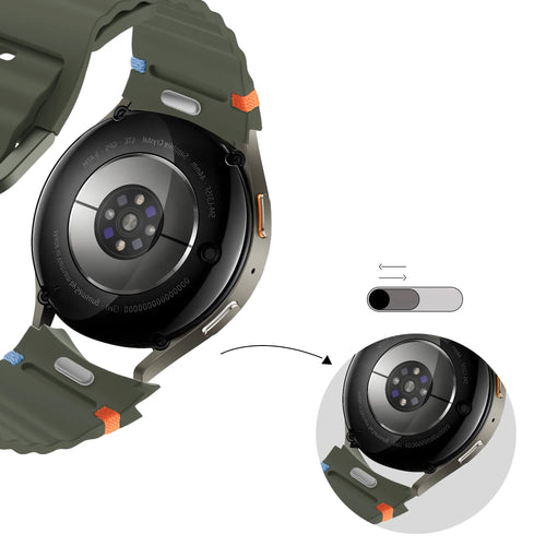 Bandz Samsung Galaxy Watch 4 Classic 46mm Wave Strap 'Easy Fit' (Green)