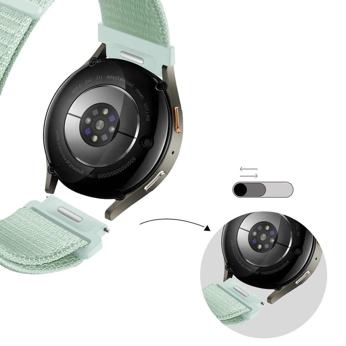 Bandz Huawei Watch GT 3 Pro 43mm Nylon Strap 'Easy Fit' (Light Green)