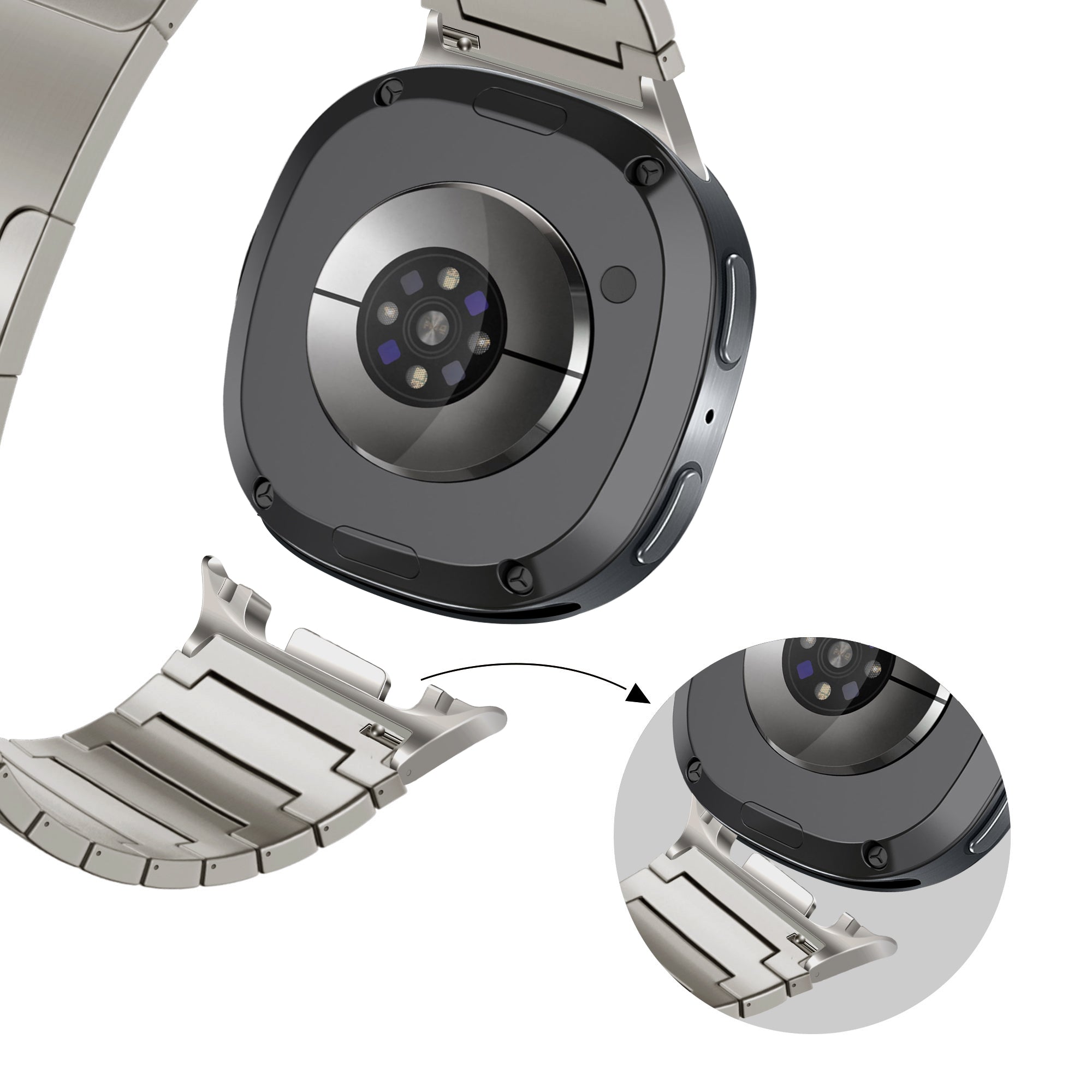 Bandz Samsung Galaxy Watch 8 - 40mm titanium band 'One Bead' (titanium)