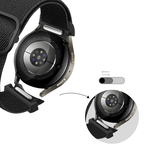 Bandz Samsung Galaxy Watch 4 Classic 42mm elastische band 'Easy fit' (zwart)