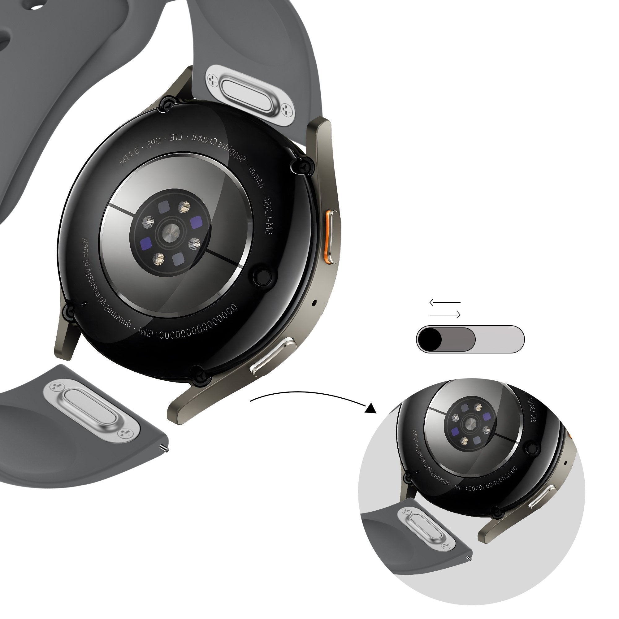 Bandz Samsung Galaxy Watch 6 - 40mm sport band 'Easy fit' (grijs)