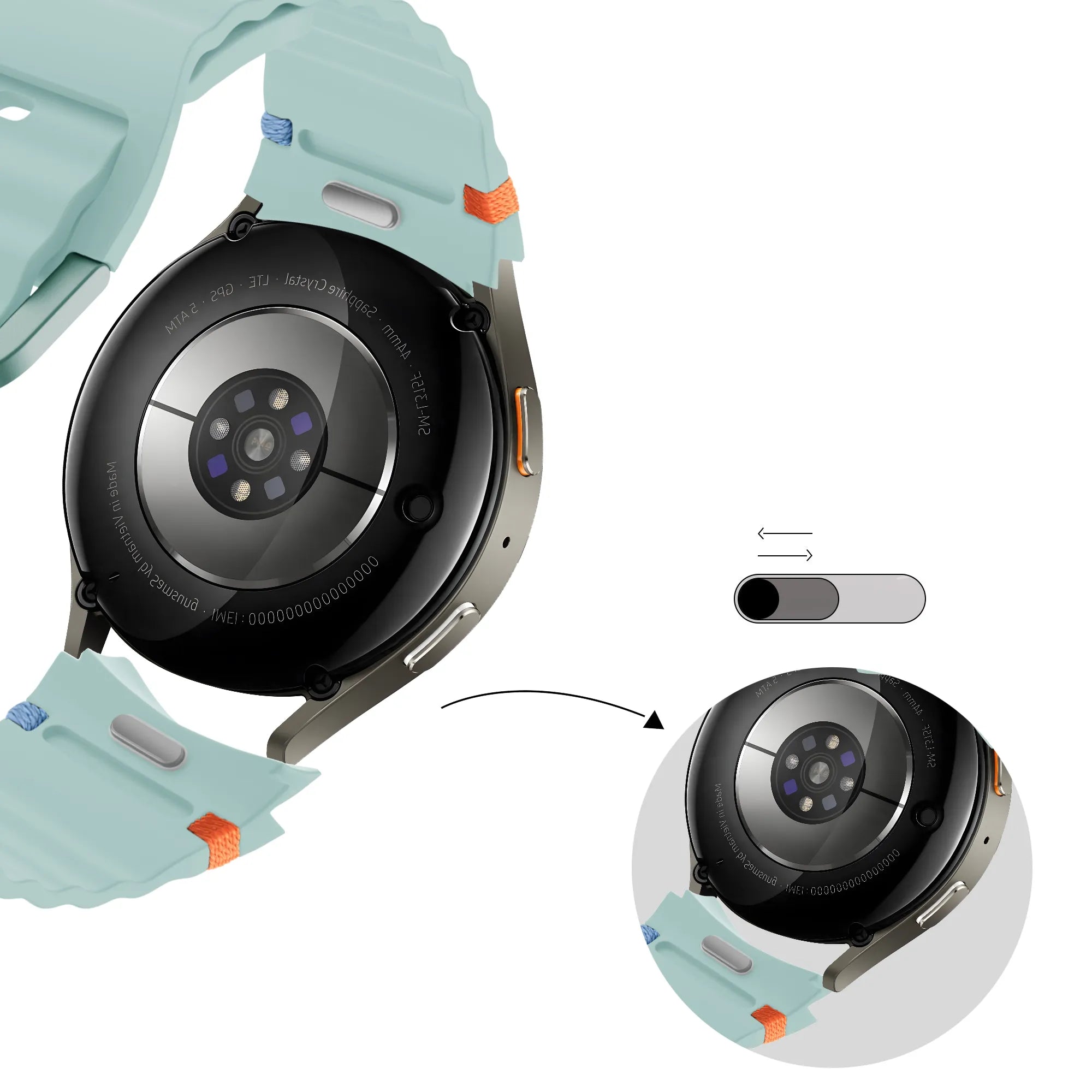 Bandz Samsung Galaxy Watch FE Wave Strap 'Easy Fit' (Mint)