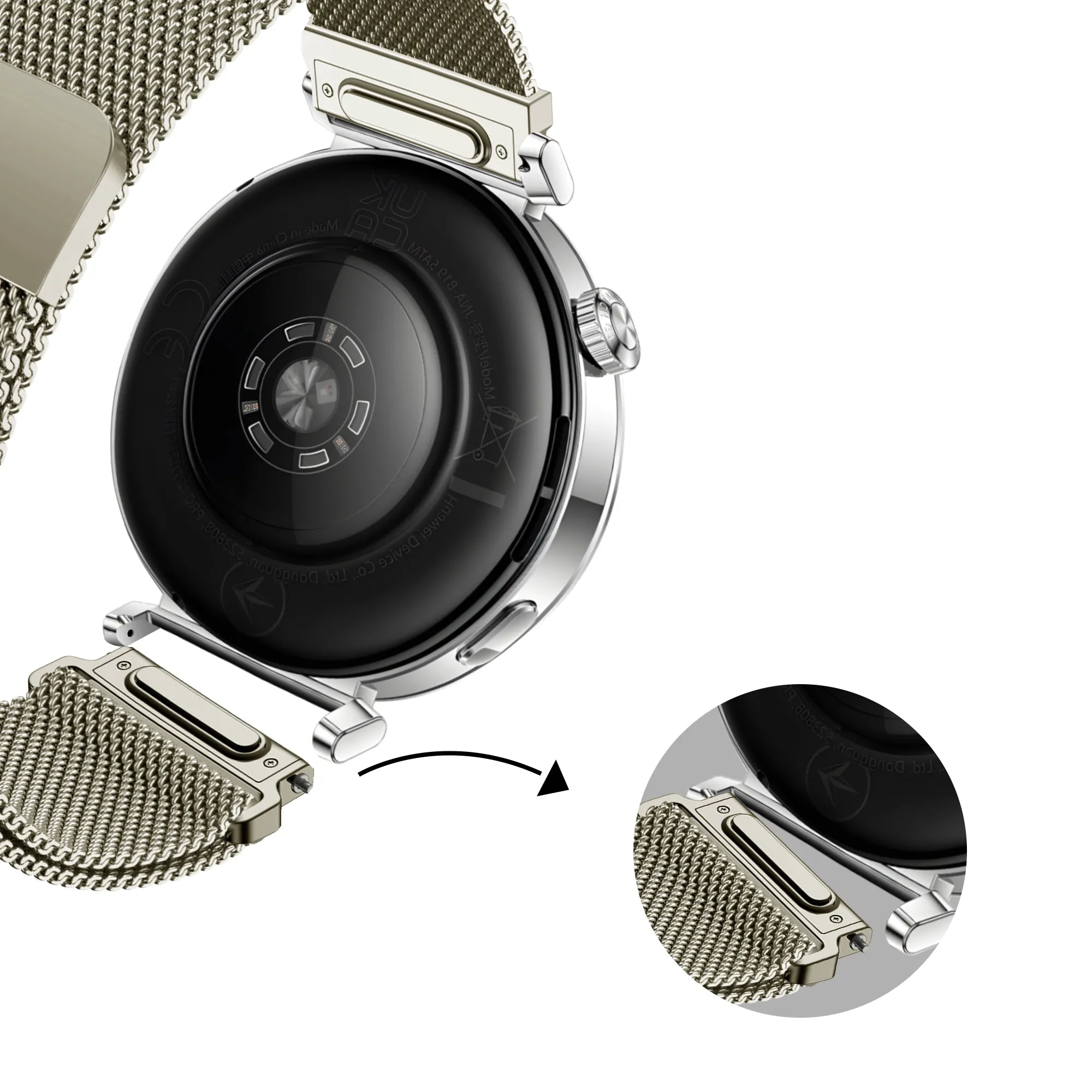 Bandz Huawei Watch GT 6 - 41mm Milanese band 'Easy fit' (sterrenlicht)