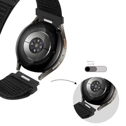 Bandz Huawei Watch GT 5 Pro - 42mm nylon band 'Easy fit' (zwart)