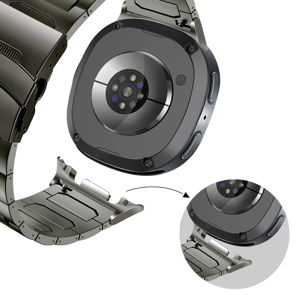 Bandz Samsung Galaxy Watch 9 - 44mm Titanium Strap 'Deluxe' (Graphite)
