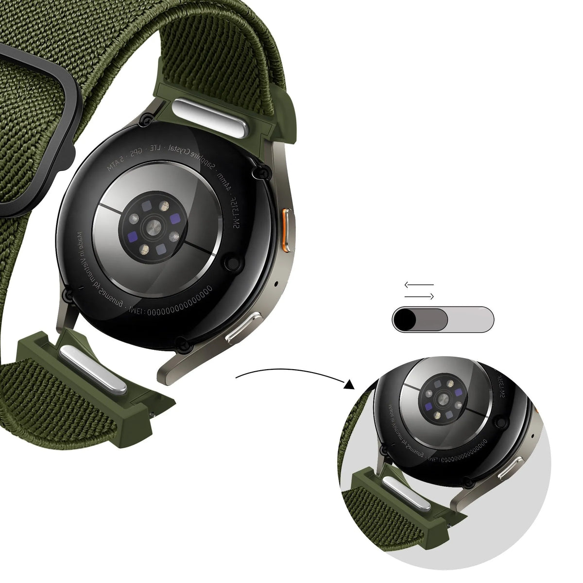 Bandz Samsung Galaxy Watch 6 Classic - 43mm elastische band 'Easy fit' (groen)