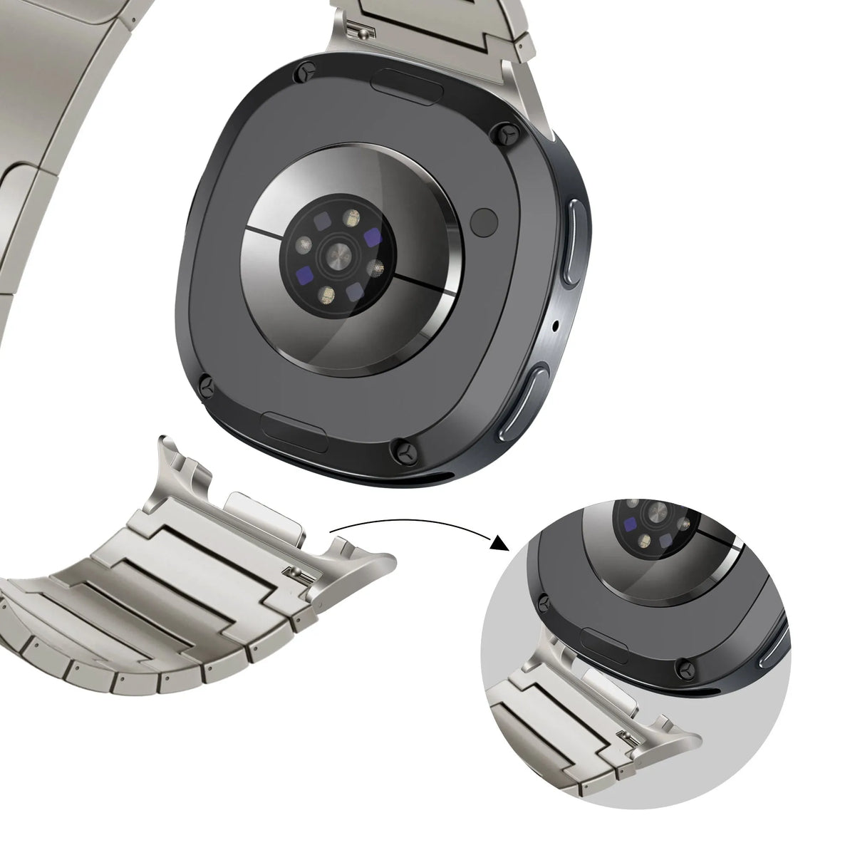 Bandz Samsung Galaxy Watch 8 Classic titanium band 'One Bead' (titanium)