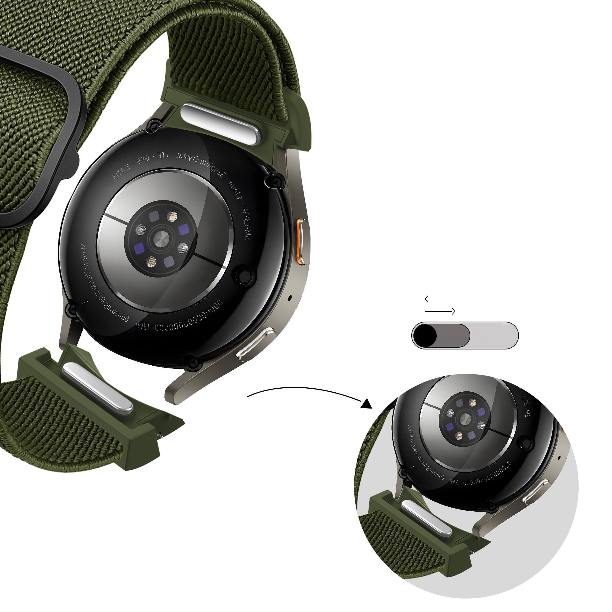 Bandz Samsung Galaxy Watch 5 Pro elastische band 'Easy fit' (groen)