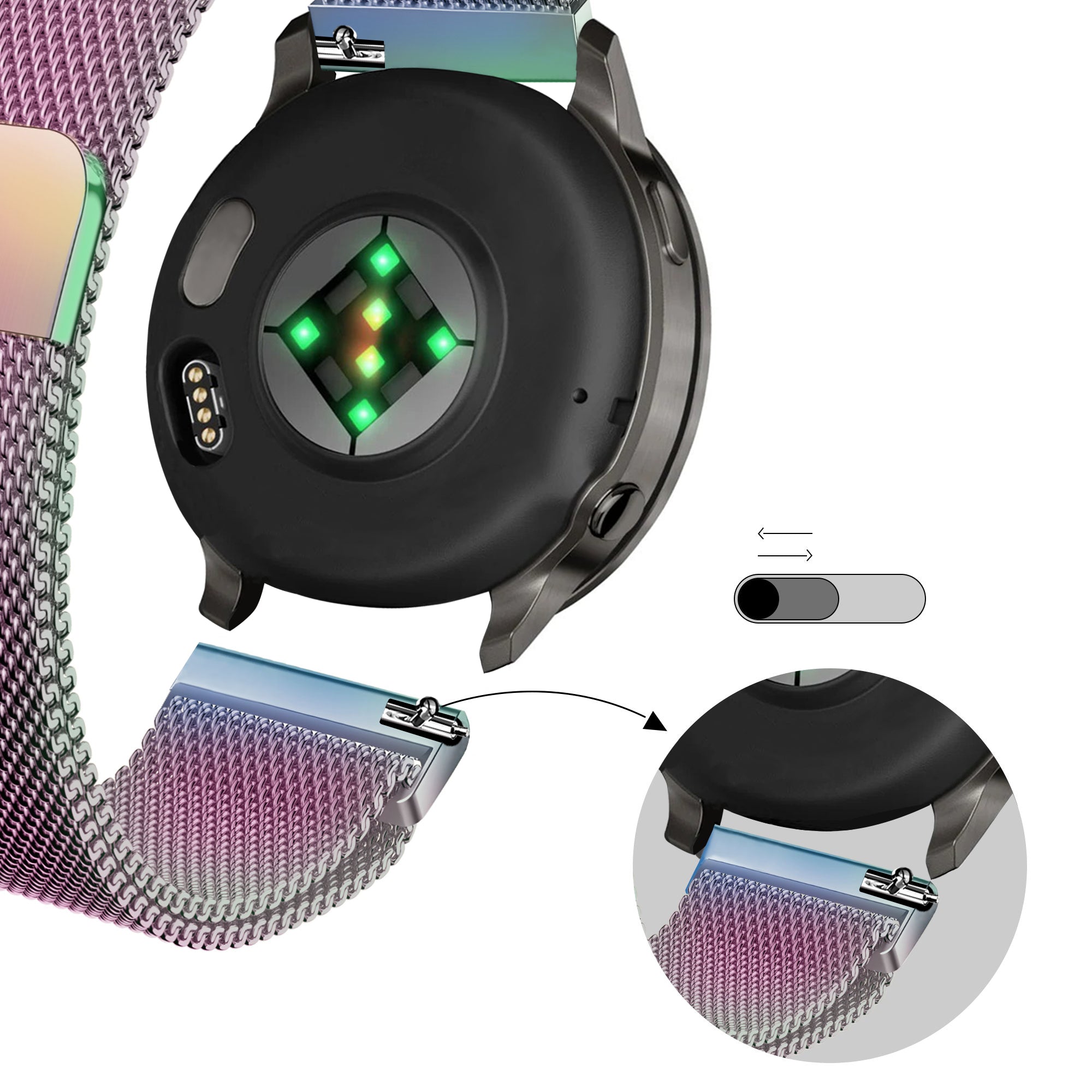 Bandz Garmin Approach J1 Milanese loop band (parelmoer)