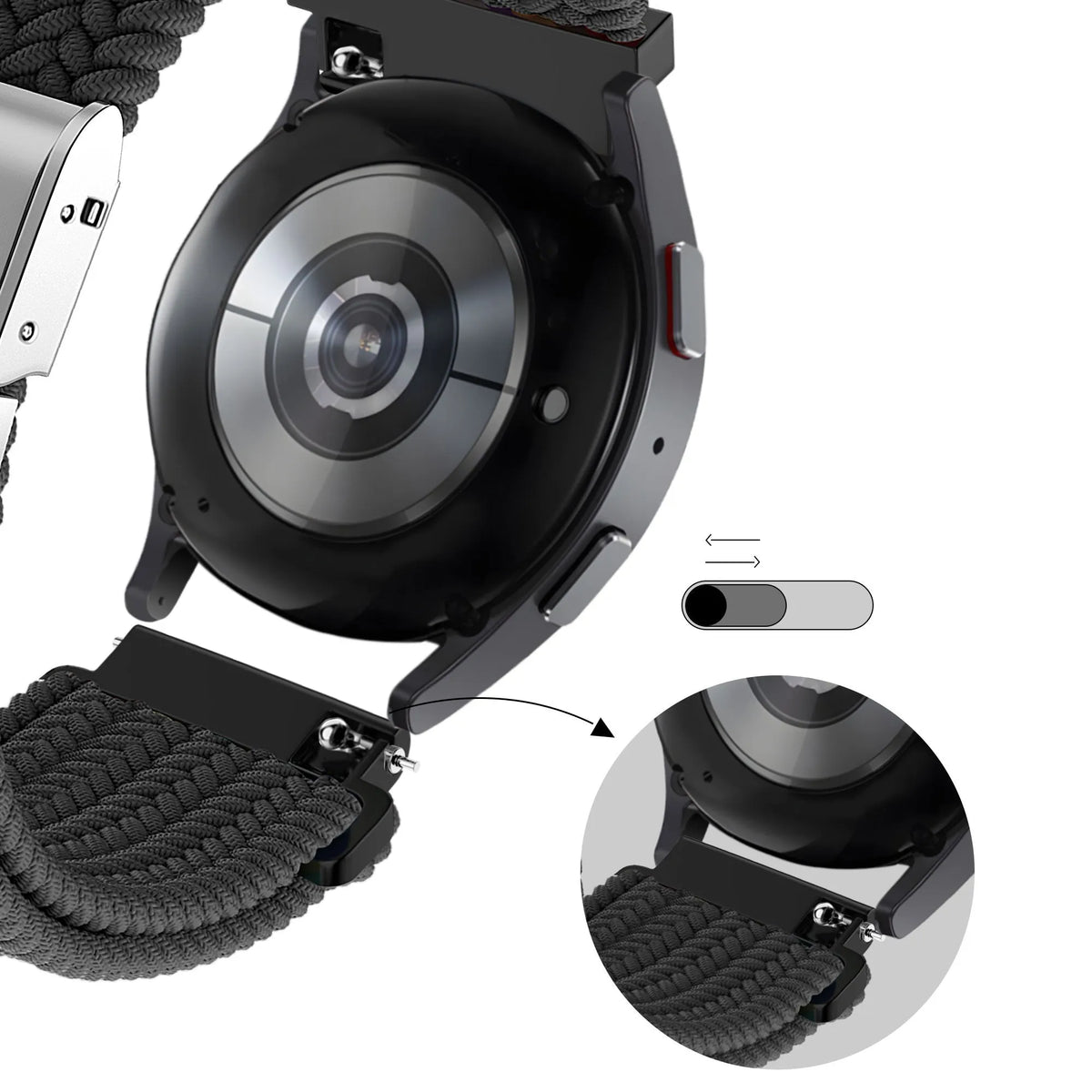 Bandz Huawei Watch GT 2 46mm Braided Nylon Strap (Black)