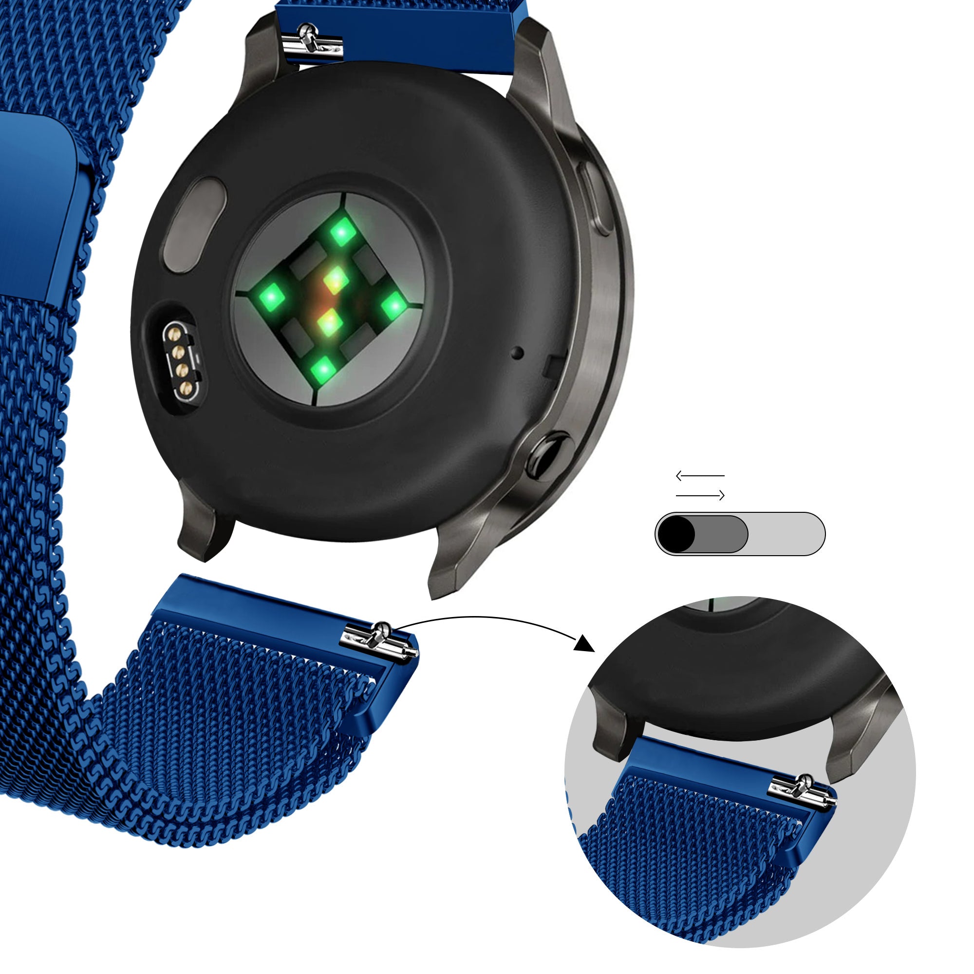 Bandz Garmin Approach J1 Milanese loop band (blauw)