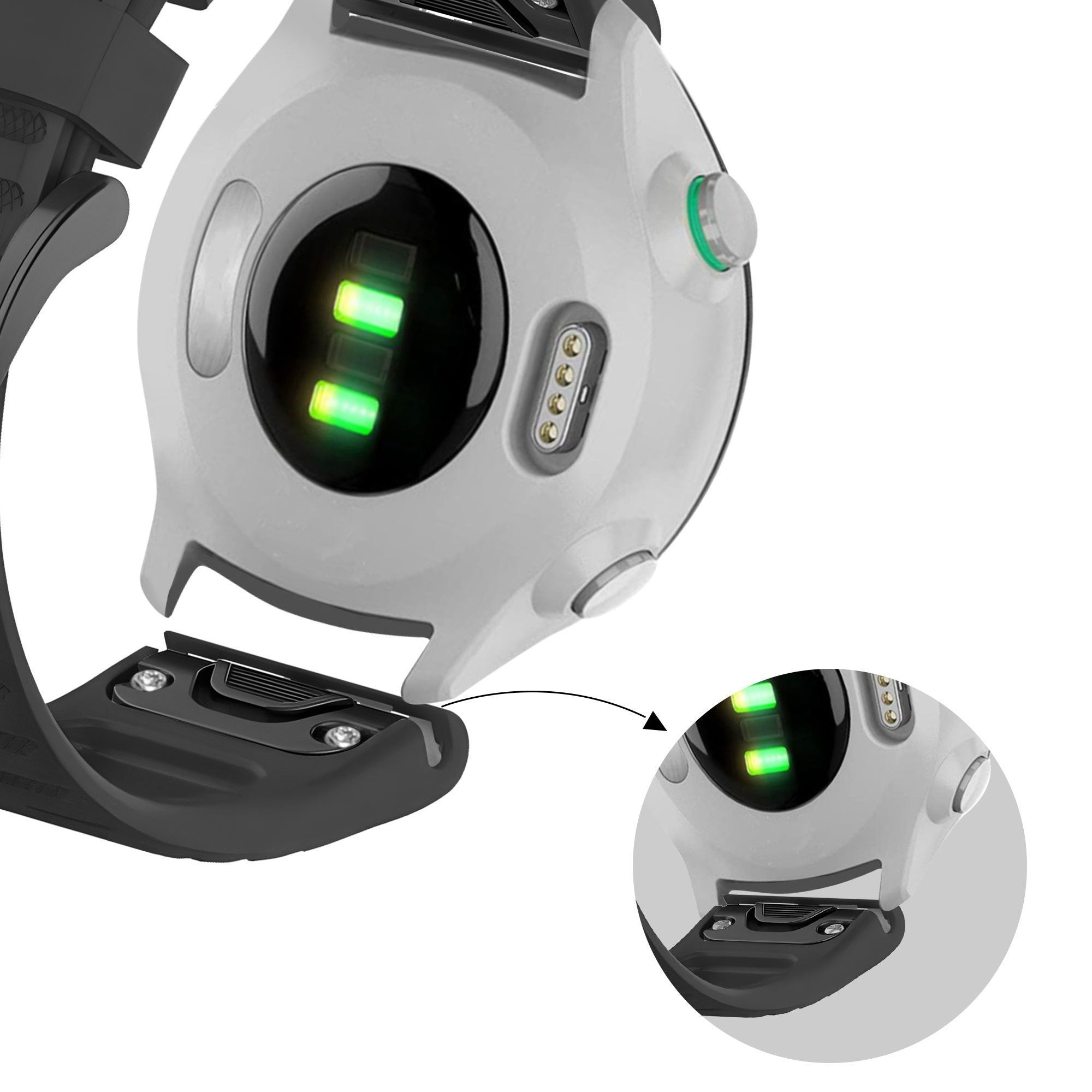 Bandz Garmin Quatix 8 Pro - 47mm siliconen band met gesp (zwart)