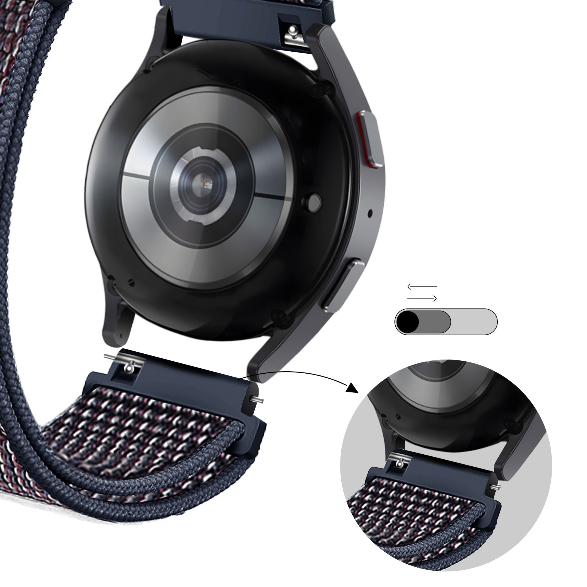 Bandz Garmin Vivomove Trend nylon loop band (indigo)