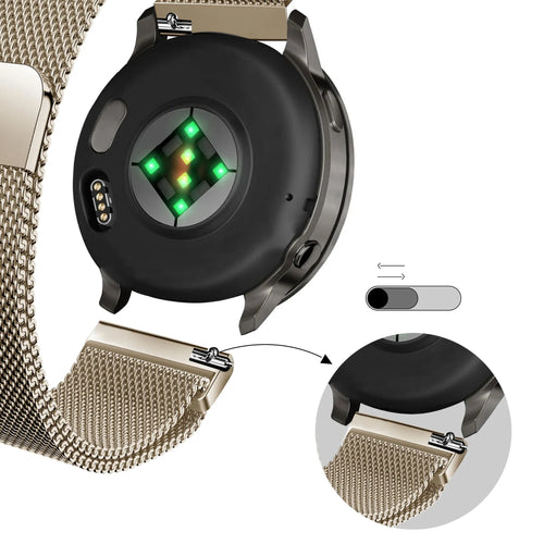Bandz Garmin Forerunner 265s Milanese loop band (vintage goud)