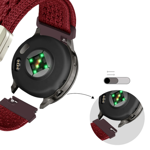 Bandz Garmin Bounce 2 Vintage Nylon Strap (Wine Red)