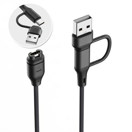 USB-A & C 2in1 Braided Garmin Fenix 5 oplader