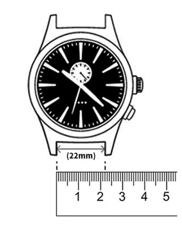 Titanium horlogeband 22mm - universeel - zwart