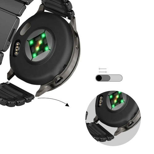 Bandz Amazfit Balance Titanium Strap 'Hybrid' (Black)