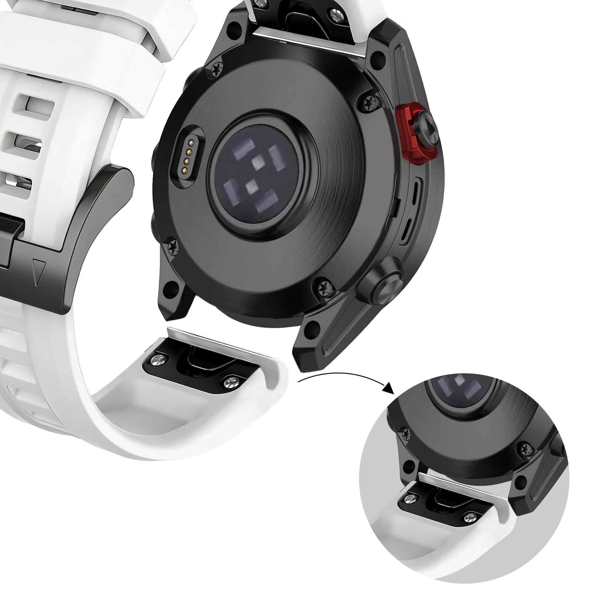 Bandz Garmin Instinct 2x siliconen band 'Classic' (wit)