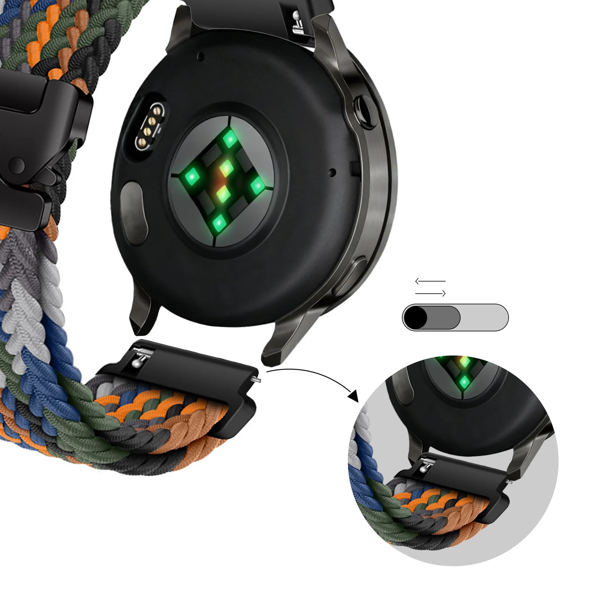 Bandz Garmin Bounce 2 Braided Strap 'Parachute' (Multicolour)