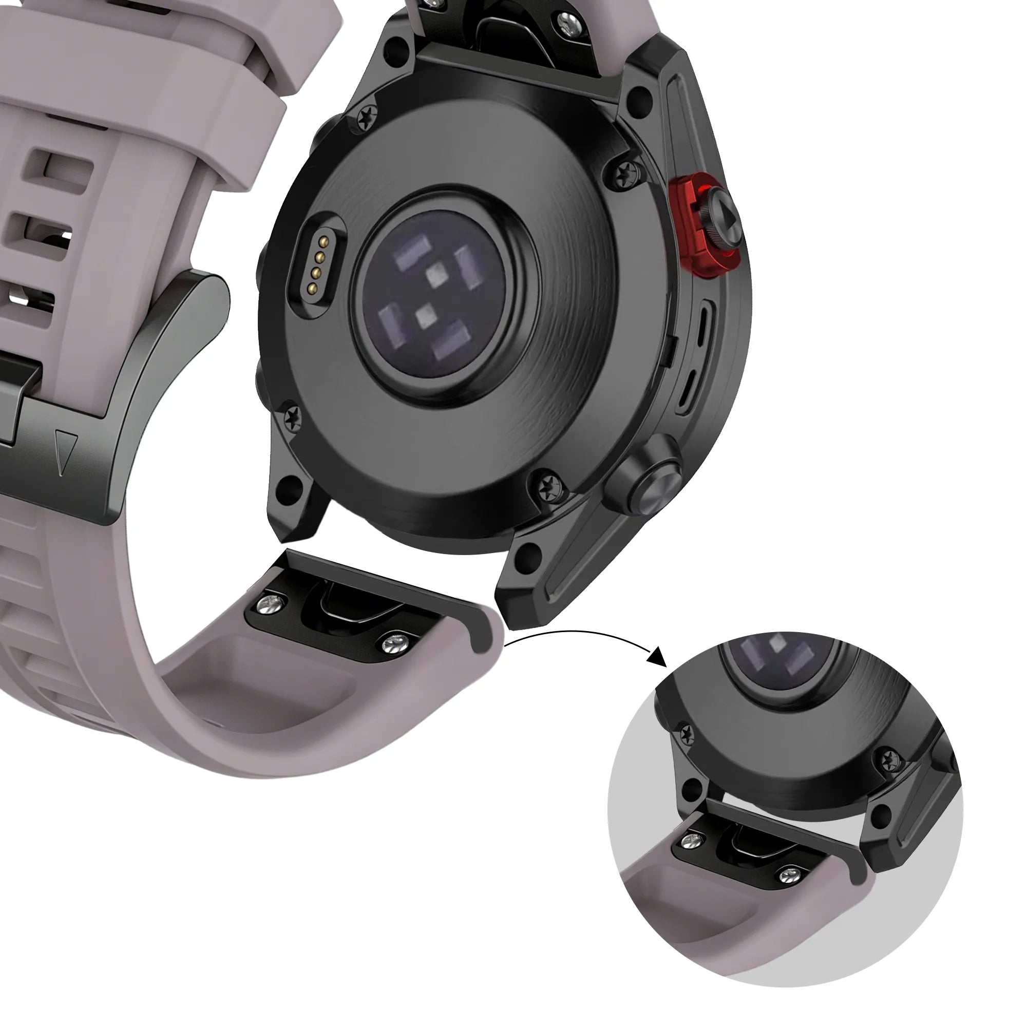 Bandz Garmin Fenix 8 - 43mm Silicone Strap 'Classic' (Lavender Grey)