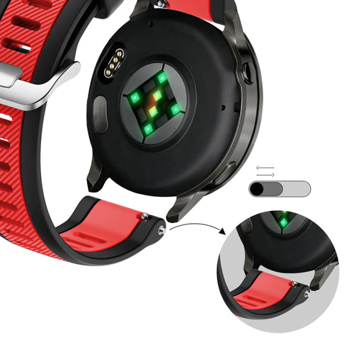 Bandz Garmin Vivomove Style Dual Buckled Sport Strap (Black/Red)